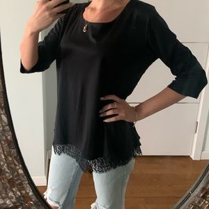 Hugo boss lace insert 3/4 sleeve top